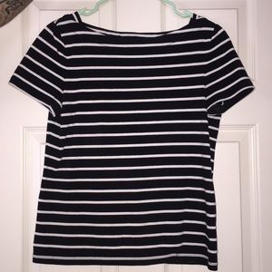 kate spade black and white striped top